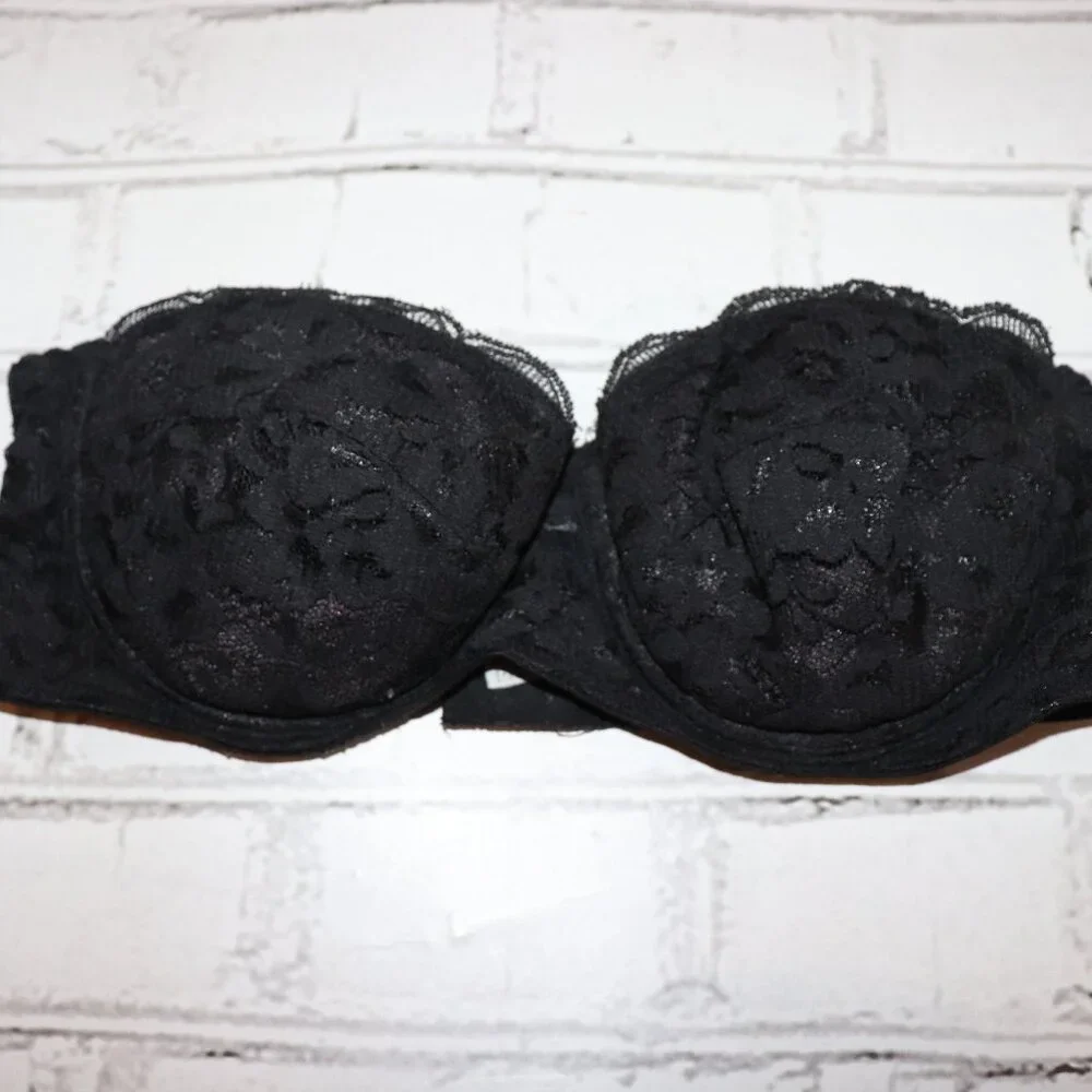 🖤🌟 Black Lace Strapless Bra · Cabernet · 34B 🌟🖤